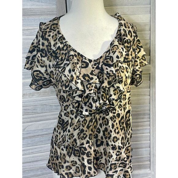Allison Taylor Med Animal Print Top - Picture 11 of 14